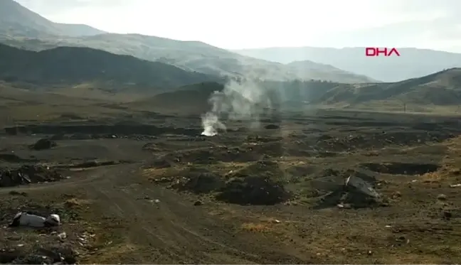 Elazığ köy yakınına bırakılan çöpler, tehlike saçıyor