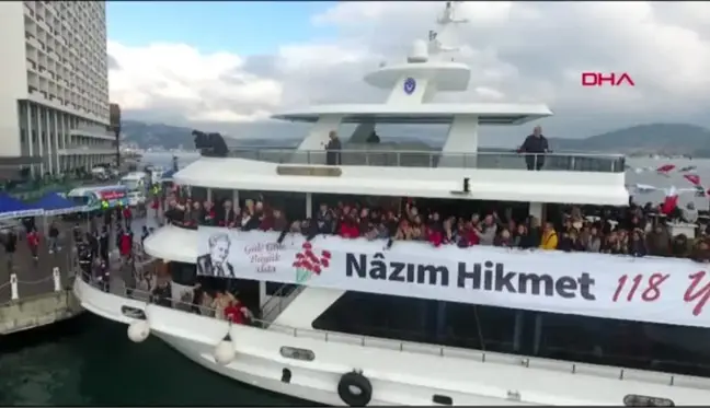 Nazım hikmet tarabya'da karanfillerle anıldı