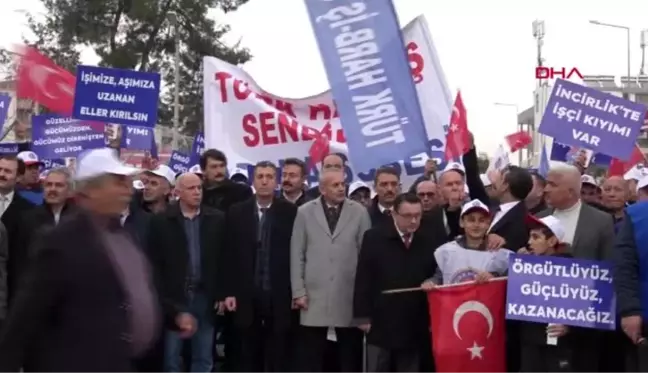 Adana incirlik'te işten çıkarılmalara karşı eylem