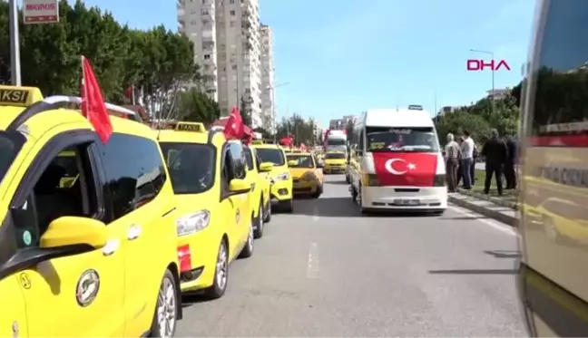 Antalya şehitler için binlerce araçlık konvoy