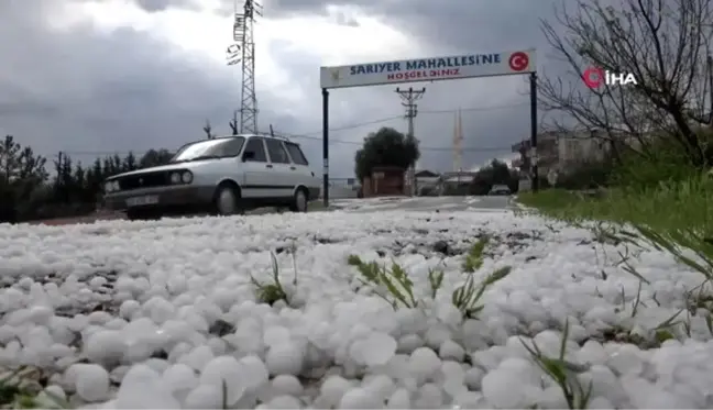 Mersin'de şiddetli dolu yağışı meyve bahçelerini vurdu