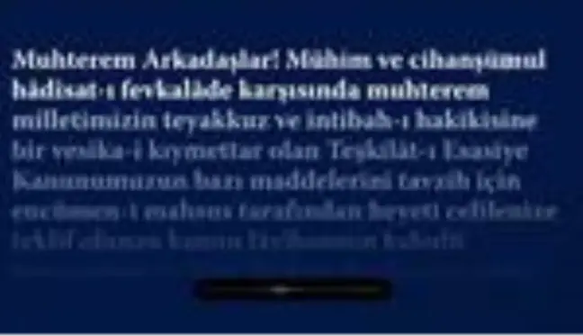 Cumhuriyet'in ilanından sonra Atatürk'ün Meclis kürsüsünden yaptığı ilk konuşma seslendirildi