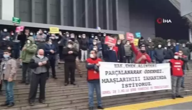 Şişli Belediyesi çalışanları belediyeyi protesto etti