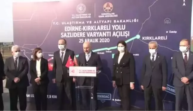 (Drone) Bakan Karaismailoğlu, Edirne Kırklareli Yolu (İskender-Sazlıdere Varyantı) açılışına katıldı