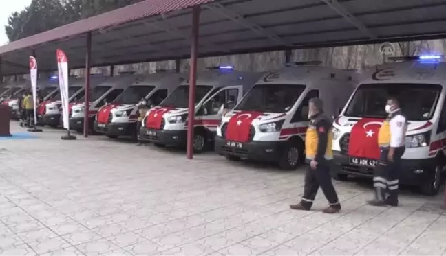 KAHRAMANMARAŞ - Sağlık Bakanlığınca gönderilen 10 ambulans törenle hizmete alındı