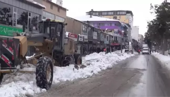 Tatvan'da kar kütleleri ilçe dışına taşınıyor