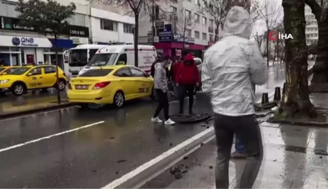 Şişli'de feci kaza... Takla atıp yan yatan aracı vatandaşlar düzeltti