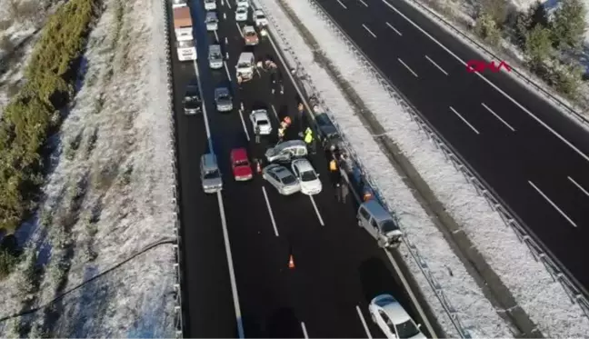 BOLU Bolu'da otoyolda 9 araç birbirine girdi 4 yaralı