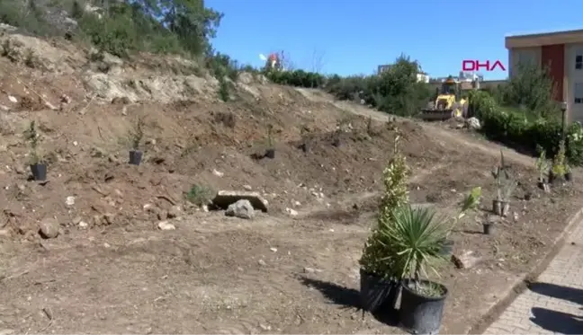 ANTALYA Hortumun izlerini fidan dikerek, kapattılar