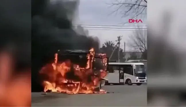 Rusya'da yolcu otobüsünde yangın