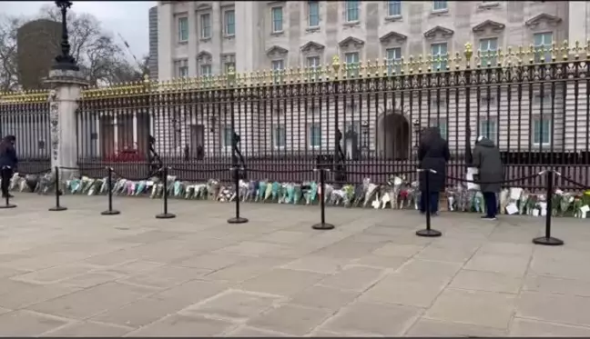 İngiltere'de halk Prens Philip'i anmak için Buckingham Sarayı önünde toplandı (2)