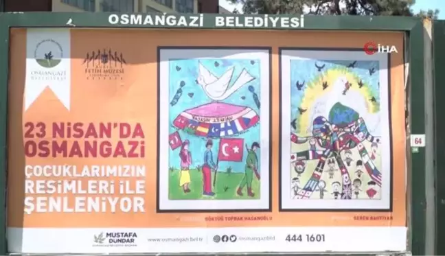 Son dakika haberleri! Osmangazi'de billboardlar çocukların resimleriyle donatıldı