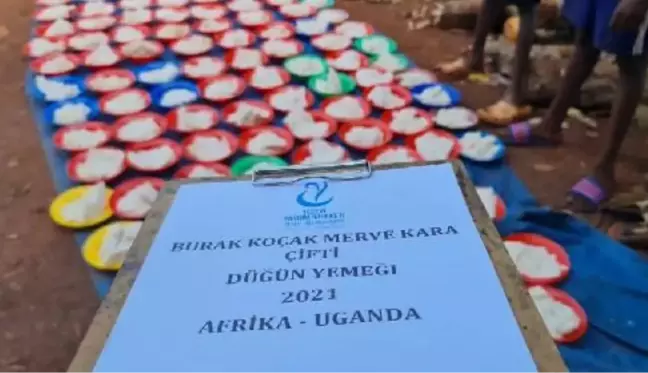 Düğün yemeğini Afrika'da verdiler