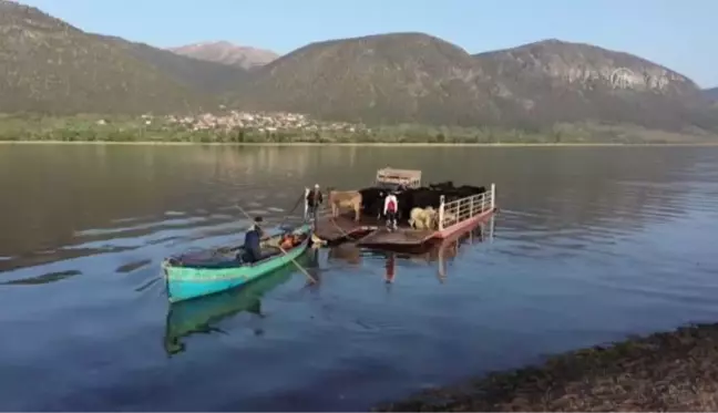 Mada Adası'ndaki Yörükler yaylaya kayıklarla çıkıyor