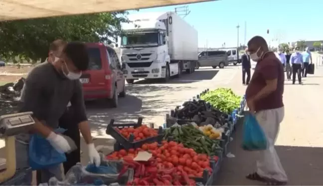 Midyat'ta semt pazarında Kovid-19 denetimi yapıldı