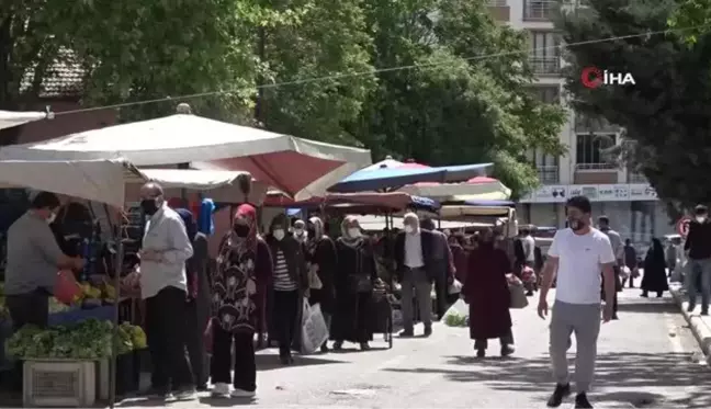 Tam kapanmanın 9. gününde kurulan pazar yerlerine vatandaştan yoğun talep