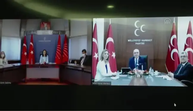 MHP heyeti CHP heyetiyle video konferans aracılığıyla bayramlaştı