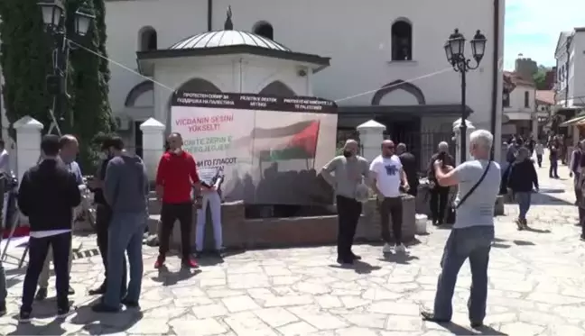 Kuzey Makedonya'da Filistin'e destek gösterisi düzenlendi