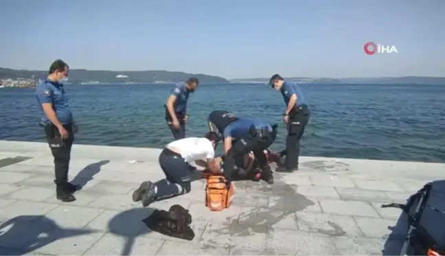 Çanakkale'de denize düşen yaşlı adamı polis kurtardı