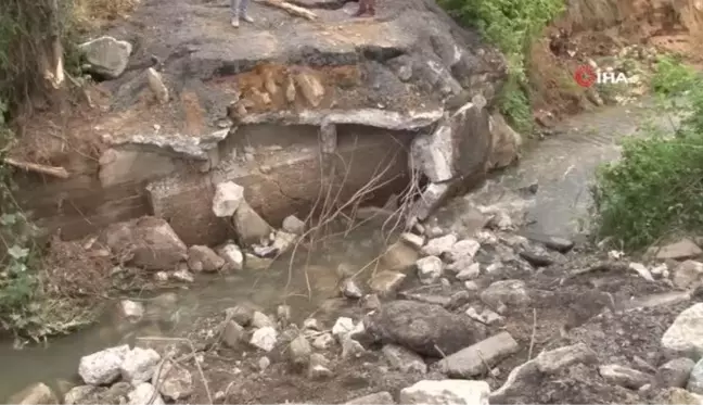 Sarıyer'de çöken köprünün onarım çalışmalarına başlandı