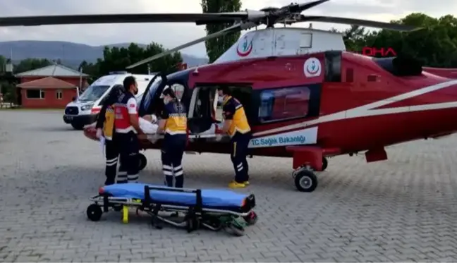 KÜTAHYA KANSER HASTASI, AMELİYATINA AMBULANS HELİKOPTERLE ULAŞTIRILDI