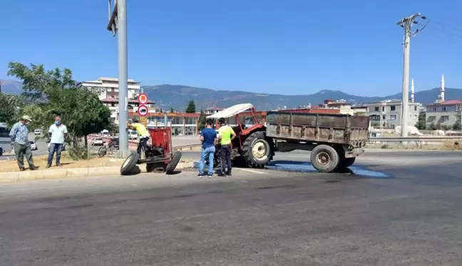 Son dakika... Traktörün ikiye ayrıldığı kaza güvenlik kamerasına yansıdı