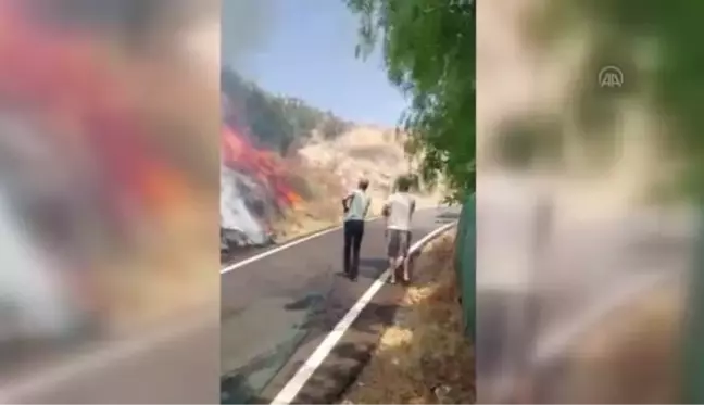 Bodrum'da makilik ve otluk alanda çıkan yangın söndürüldü