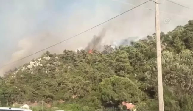 Marmaris'teki orman yangınında mahalle sakinleri denizden botlarla tahliye edildi