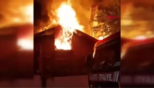 İSTANBUL-BEYKOZ'DA TEK KATLI İŞ YERİ ALEVLERE TESLİM OLDU