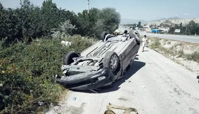 Kontrolden çıkan otomobil takla attı: 3 yaralı