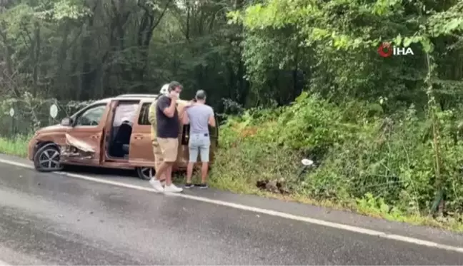 Yağış sonrası kayganlaşan yolda kaza: 1'i bebek 3 yaralı