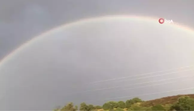 Çanakkale'de çifte gökkuşağının mest eden görüntüsü