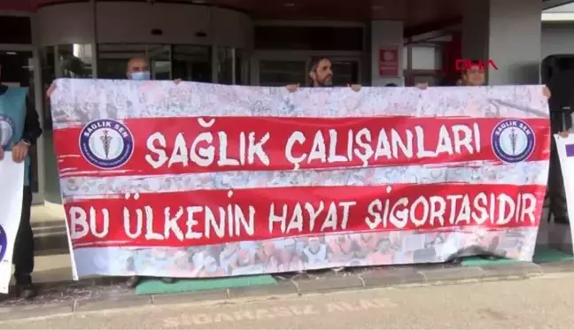 GAZİANTEP'TE SAĞLIK ÇALIŞANLARINDAN İŞ BIRAKMA EYLEMİ