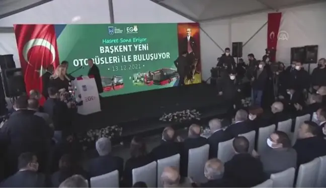 Ankara Büyükşehir Belediyesinin yeni otobüslerinin teslimatı dolayısıyla tören düzenlendi