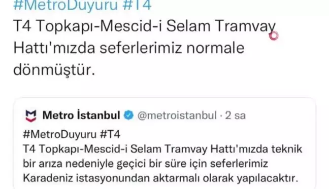 İstanbul'da tramvay arızası