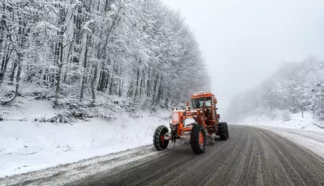 Domaniç Dağları'nda ekipler yolu ulaşıma açık tutmak için çalışıyor