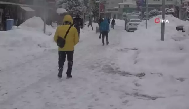 Bolu kent merkezinde kar yağışı etkili oluyor