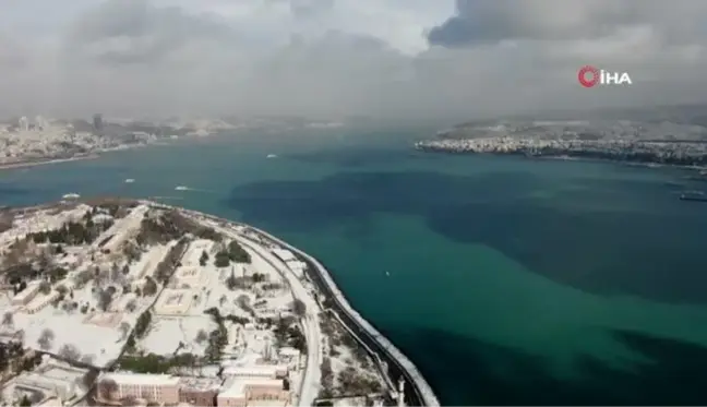 İstanbul'da masalsı kar manzaraları...Tarihi yarımada beyaza büründü