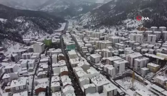 Kızılcahamam'ın eşsiz kar manzaraları havadan görüntülendi