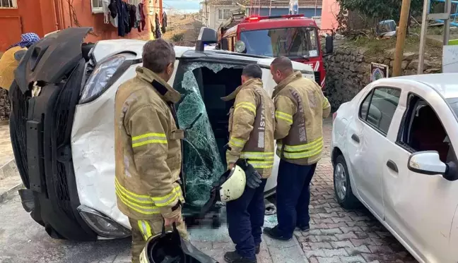 Sarıyer'de ticari araç takla attı: 1 yaralı