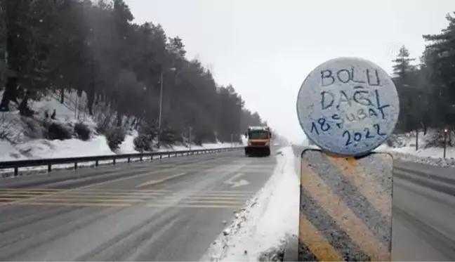 DÜZCE/BOLU - Bolu Dağı'nda kar yağışı başladı