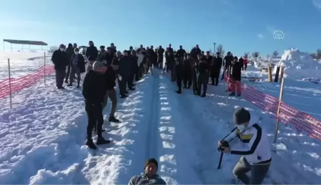 KASTAMONU - 600 yıllık kızak yarışlarında kar hasreti bitti