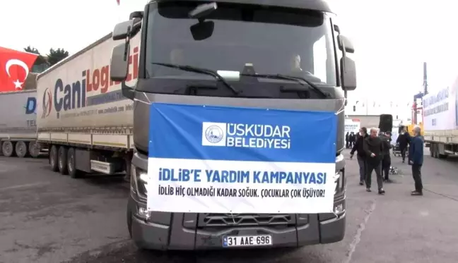 Üsküdar'dan İdlib'e 100 tırlık yardım konvoyu yola çıktı