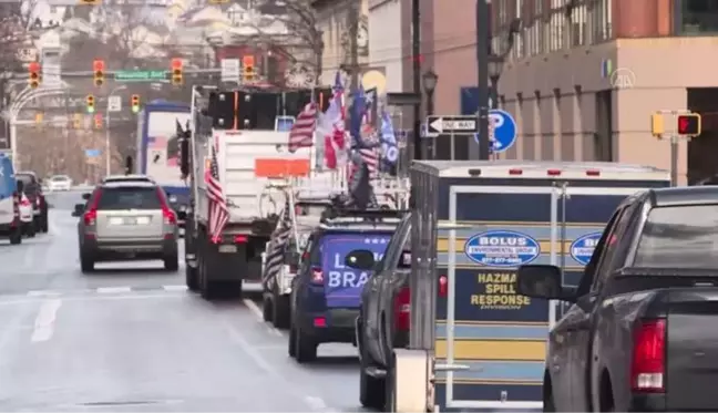 PENNSYLVANIA - ABD'de aşı karşıtı kamyoncuların konvoyu, Washington DC'ye doğru yola çıktı