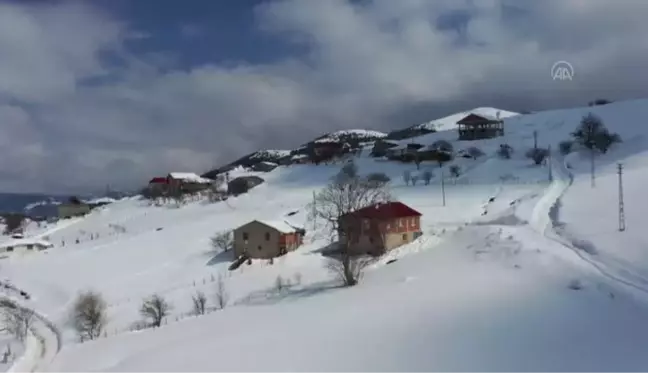 Baharı bekleyen Karadeniz yaylaları beyaz örtüyle kaplandı