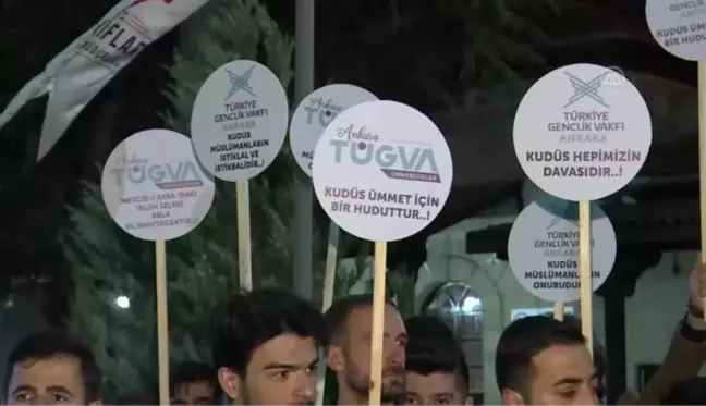 TÜGVA üyeleri, İsrail'in Mescid-i Aksa'ya yönelik saldırılarını protesto etti