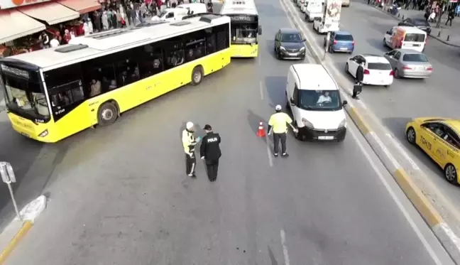 Sultanbeyli'de bayram öncesi dronlu trafik denetimi