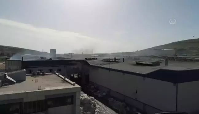 GAZİANTEP - (DRONE) Fabrikada çıkan yangın kontrol altına alındı