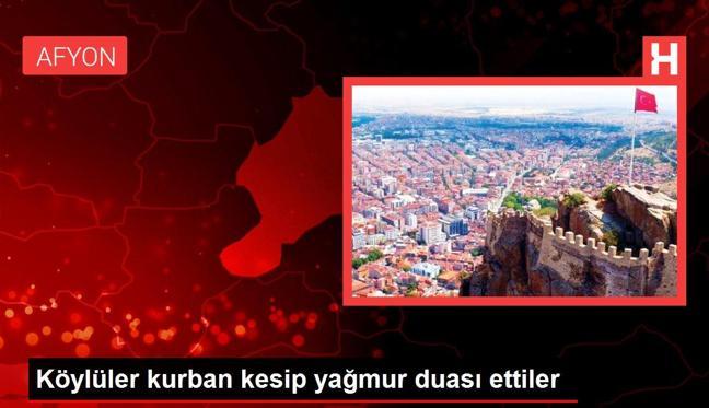Köylüler kurban kesip yağmur duası ettiler
