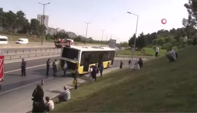 Kartal'da İETT otobüsünde korkutan yangın